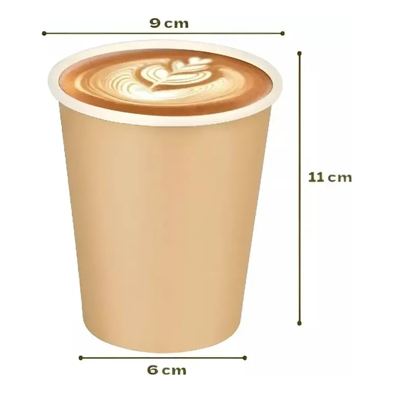 50 Vaso Kraft Vasos Para Cafe Vaso Papel Kraft C/tapa 12oz Vaso Desechable Café Vasos Termicos Desechables Vaso Café... Beige