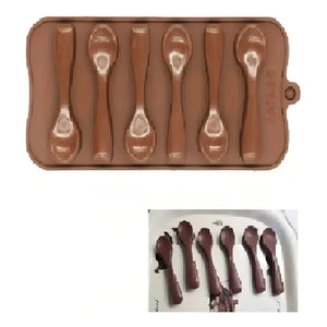 Moldes De Chocolates Moldes Silicona Chocolate Cucharas 6cav Figuras De Cucharas Molde Cucharitas Chocolate Molde... Marrón