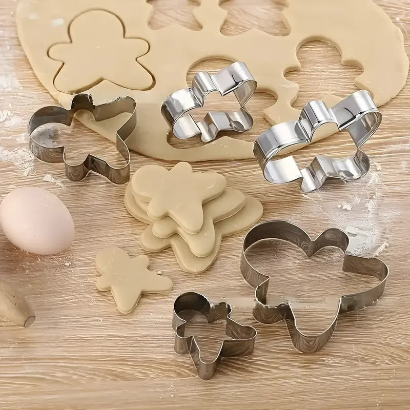 Cortadores De Galletas De Jengibre De Acero Para Navidad  Pack De 5 Unidades