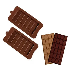 Pack X3 Moldes De Chocolate Barra De Chocolate Silicona Color Marrón Oscuro Tableta Cuadrados Chocolates Insumos Reposteria Marrón Pasteleriacl