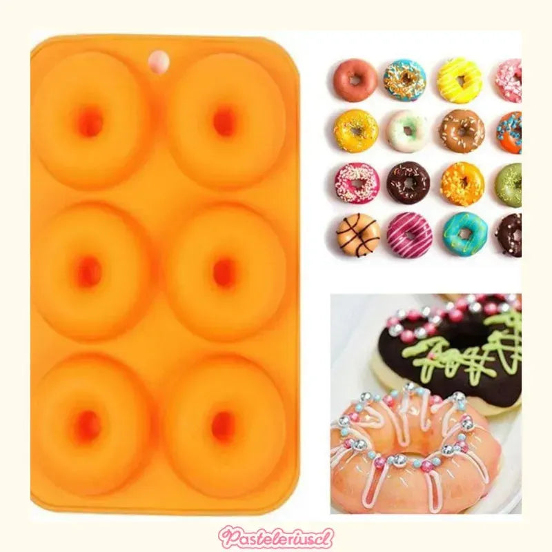 Moldes Silicona Donas Moldes De Silicona Donuts Molde Dona Bandeja De Silicona Apta Para Bagels Moldes Antiadherentes De... Naranja