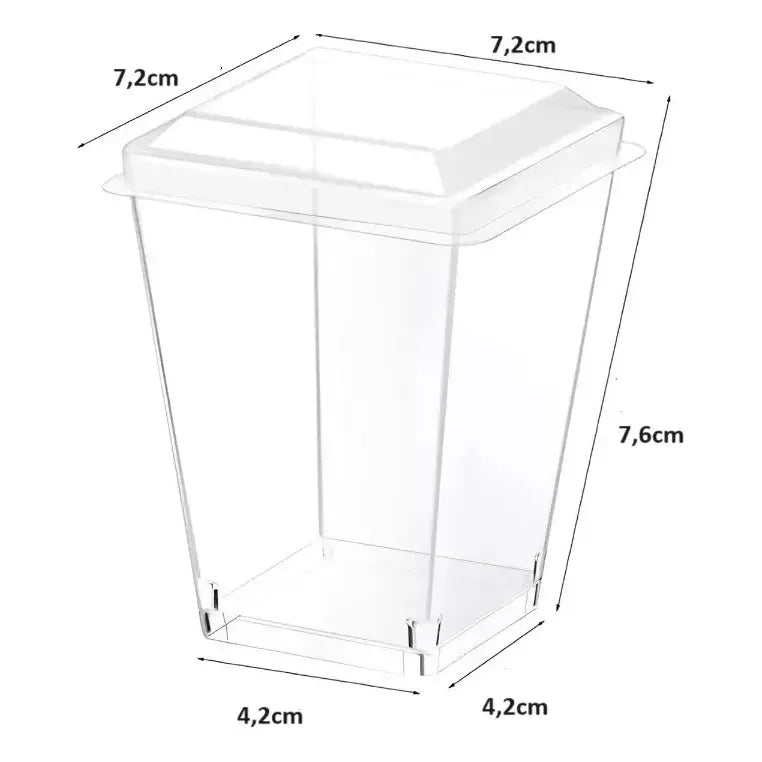 40 Vasos Para Postres Set De Vasos Shot Postres C/tapa 220ml Blanco