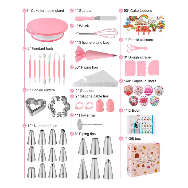 Kit Pasteleria Set Reposteria Kit Reposteria Completo 286pcs