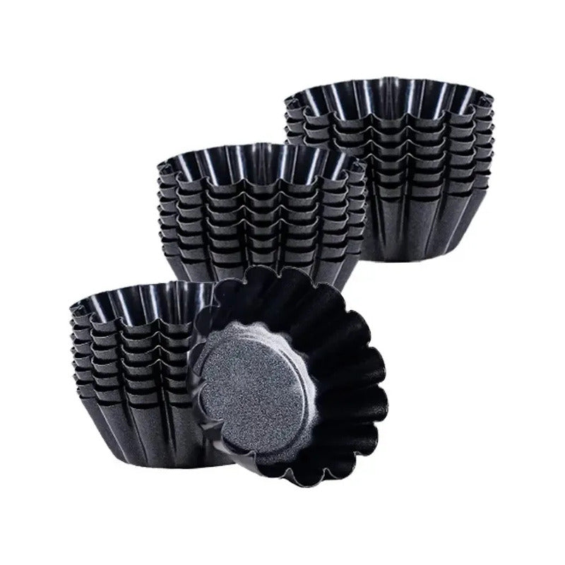 Pack X24 Molde Mini Tartaleta Moldes Reposteria Oscuras 8cm Gris 9068275