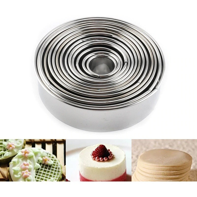 14 Moldes Galletas Circulo Molde De Galleta Cortador Galleta Plateado