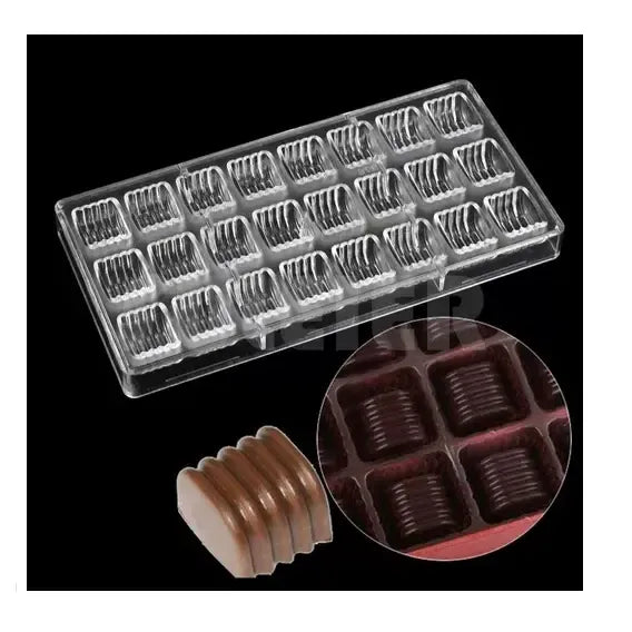 Molde Chocolate Acrilico Molde De Chocolate Molde Lineal Molde De Policarbonato Para Bombones Agujeros Para Hacer... Transparente