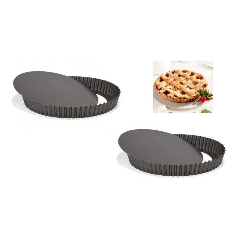 Pack X2 Molde Desmontable Molde Desmontables Reposteria 20cm Gris