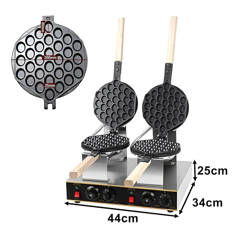 Waflera Doble Wuafleras Wafleras Con Formas Waffles Burbuja Gris / Wafflera Doble Burbuja
