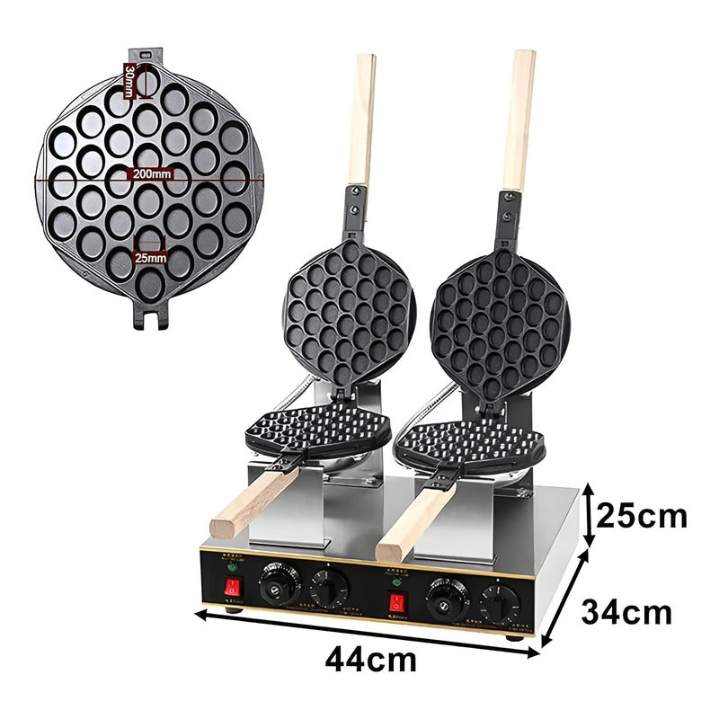Waflera Doble Wuafleras Wafleras Con Formas Waffles Burbuja Gris / Wafflera Doble Burbuja