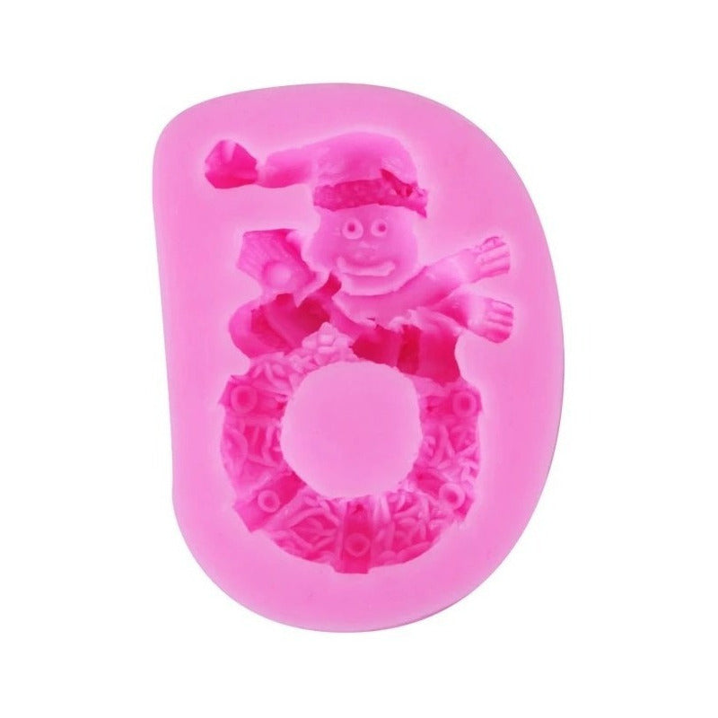 Molde Fondant Navidad  Molde De Silicona Molde Muñeco Nieve Rosa Muñeco De Nieve 52308