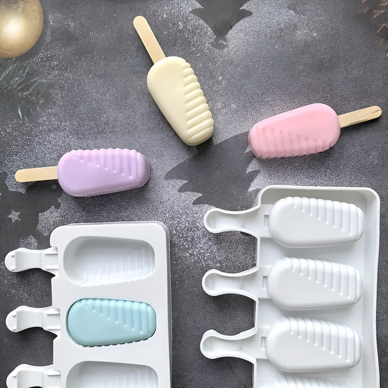 Moldes De Silicona Para Helados Molde Helado Mini 8cav Blanco