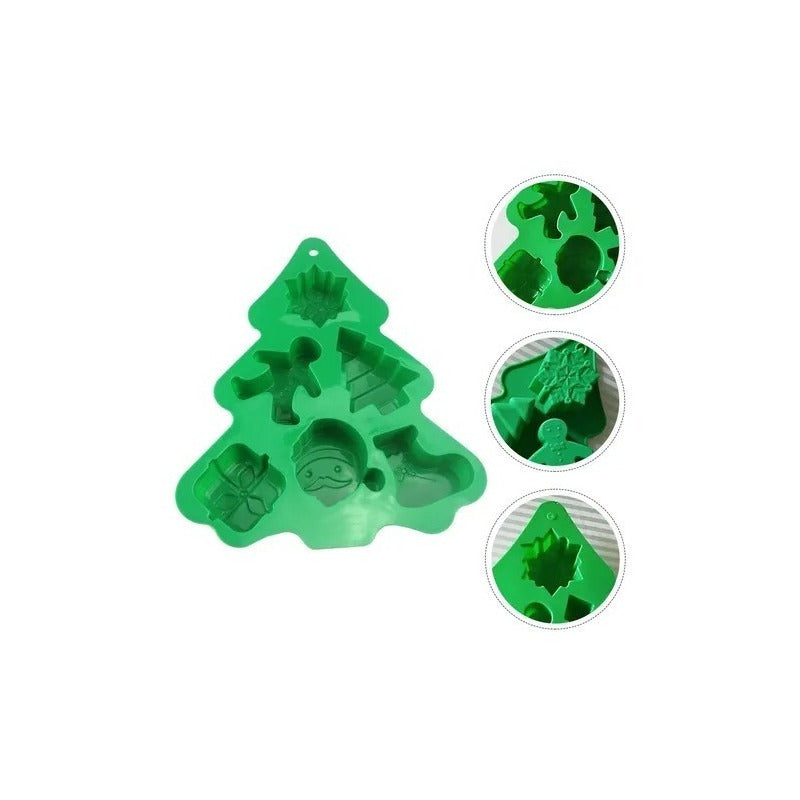 Molde De Silicona Molde Navidad Moldes Navideños Arbol Regal
