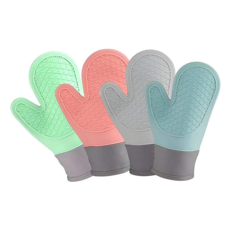 Pack X2 Guantes Silicona Para Horno Toma Olla Guante Cocina Multicolor Guantes Silicona 27cm