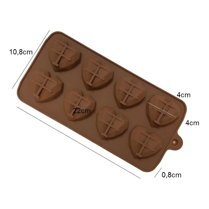 Molde Mini Corazon Diamante Molde Mini Corazón Geometrico 8 Moldes Antiadherentes Para Chocolate Moldes De Chocolate De Silicona Fácil Liberación Antiadherente Dulces Aperitivos Pasteleriuscl Marrón