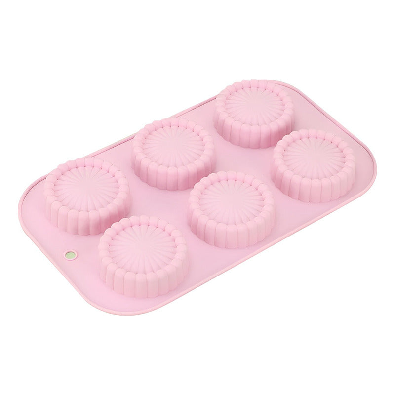 Molde Queque Moldes Reposteria Molde Silicona Flor Sol 6cav Multicolor