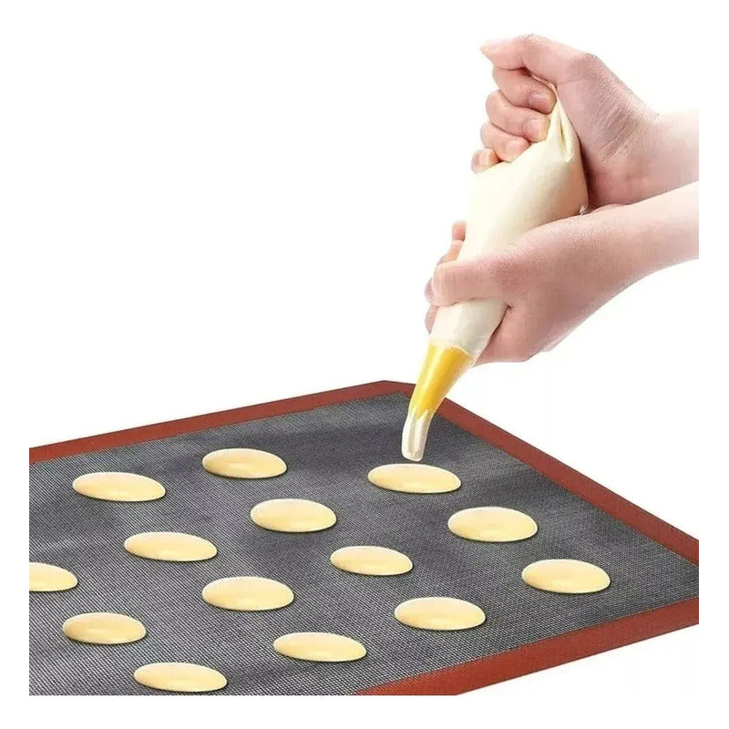 4 Lamina Silicona Tapete Horno Microperforado Silpat 30x40cm Negro/rojo