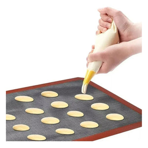 4 Lamina Silicona Tapete Horno Microperforado Silpat 30x40cm Negro/rojo