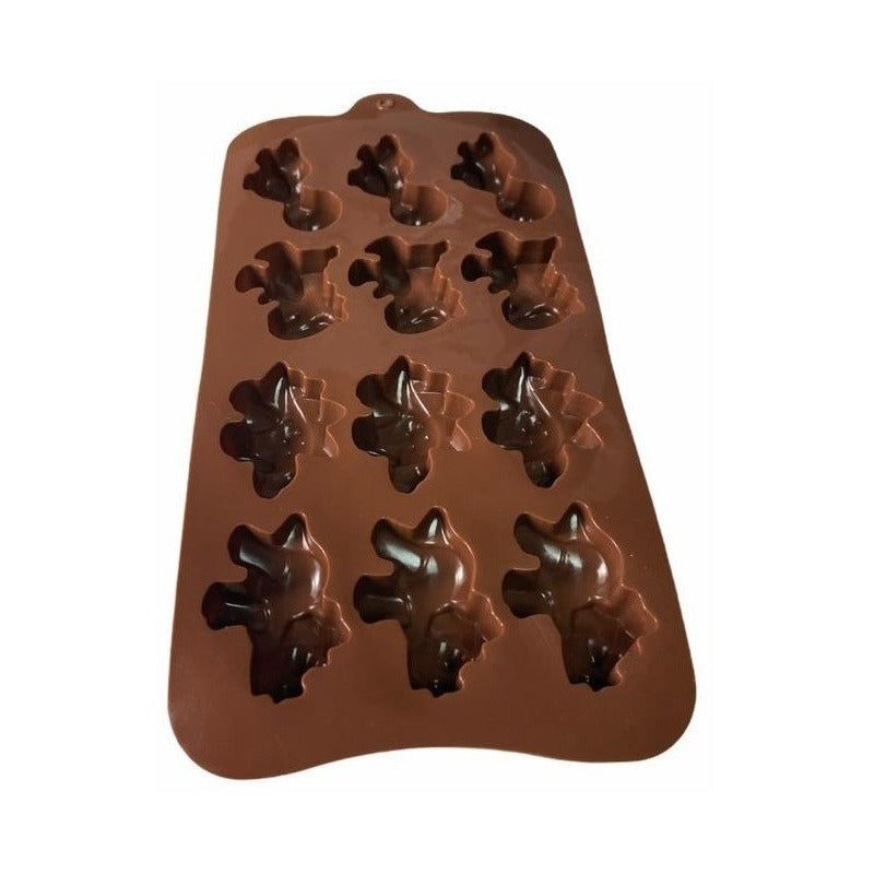 Pack X2 Moldes De Chocolate Dino Molde Chocolate Dinosaurio Marrón