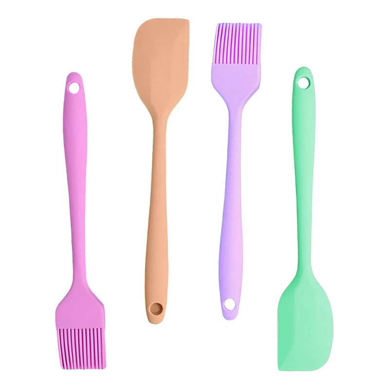 Pack X2 Mezquino Silicona Brochas Silicona Utensilios Cocina Multicolor/ Mezquino Silicona / Brocha Silicona