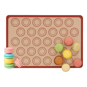 Lamina De Silicona Horno Silpat Silicona Tapete 30 Macarrons - Rojo Con Beige