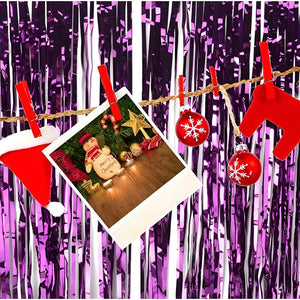 Guirnalda Cortina De Cumpleaños Decoracion Cortina Metálicas Violeta Oscuro Cortina Metalica 2x1mts