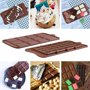 Pack X4 Moldes De Chocolate Barra + Molde Chocolate Barrita