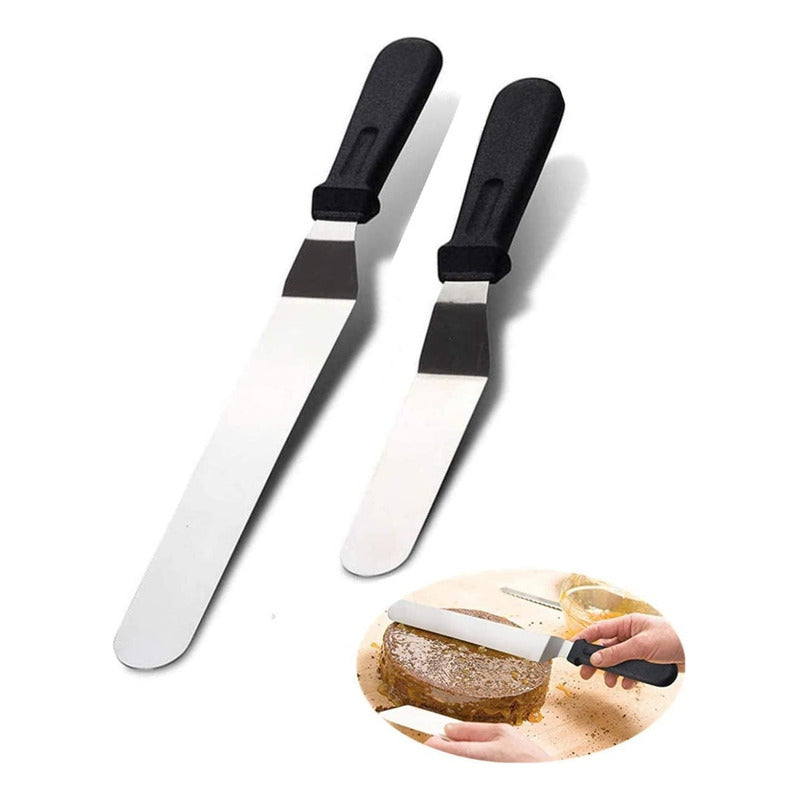 Set 2 Espatula Repostera Espátula Decoracion Espatula Curva Gris 022/023