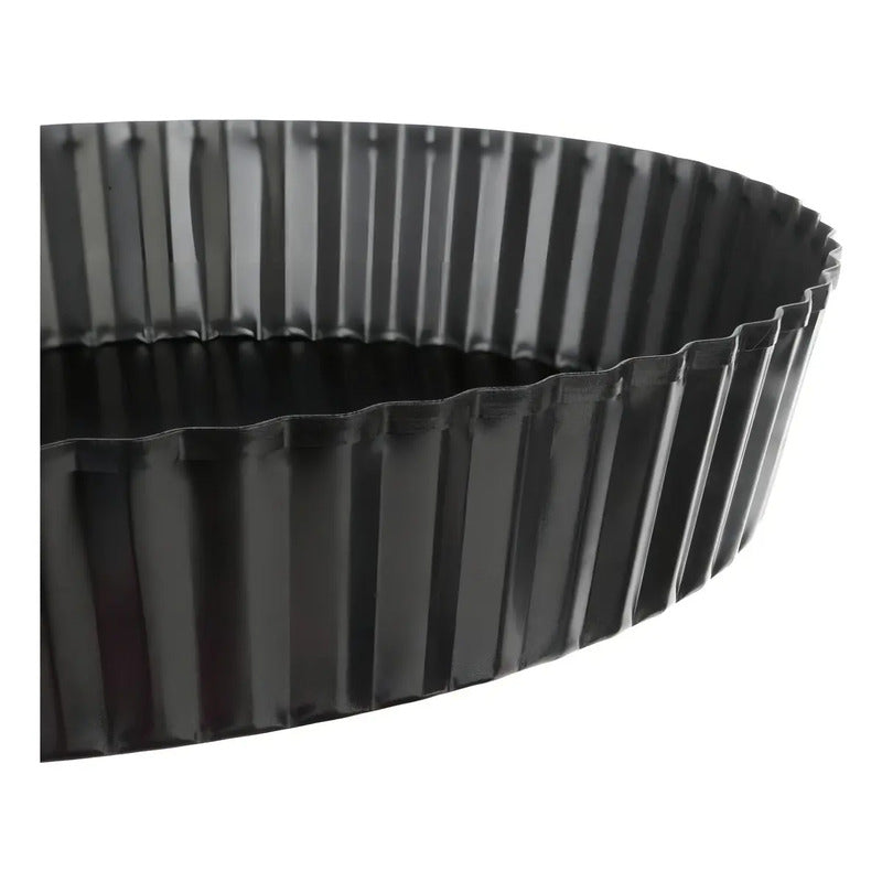 Molde Desmontable Moldes Desmontables Moldes Reposteria 28cm Borde Acanalado Parte Inferior Extraíble Revestimiento Resistente Para Hornear Quiche Perfectos Para Tartas De Frutas Pasteleriuscl Gris