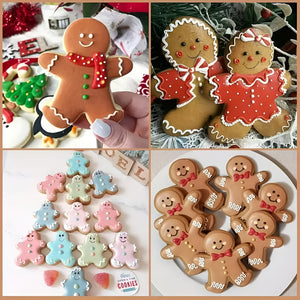 Moldes De Galletas Navideñas Molde Galleta De Jengibre 4pcs Plateado / Cortador Galletas Jengibre 4pcs