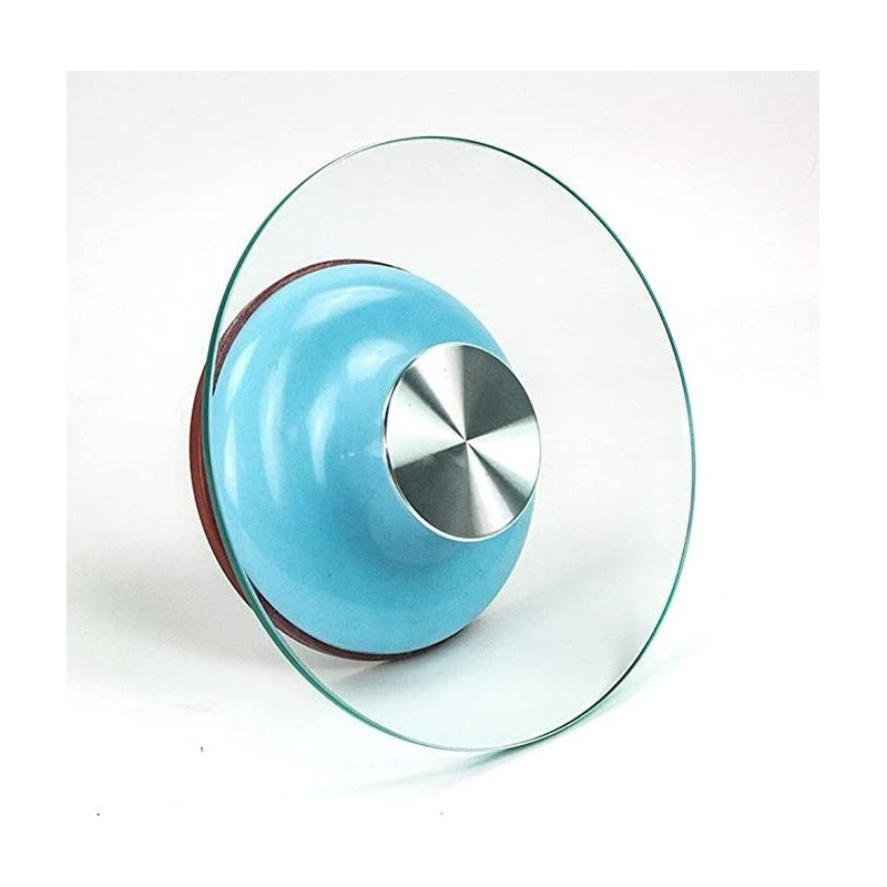 Base Giratoria Tortas Plato Giratorio Base Vidrio 30cm Azul