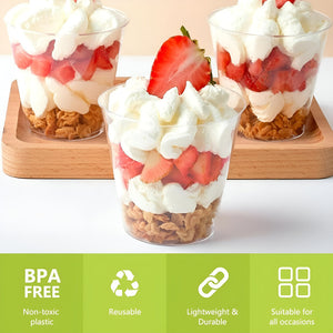 Set X100 Vasos Postres + 100 Cucharas Postres Desechables