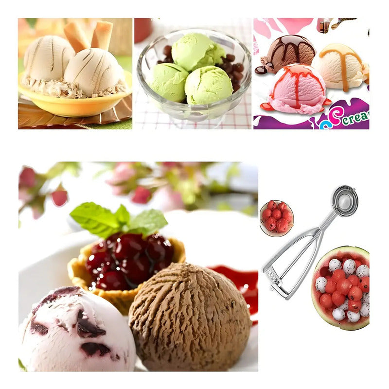 Cucharas Para Helado Cuchara Helado Cuchara De Helado 4cm Cucharas De Galletas Para Hornear De Acero Inoxidable Cucharas Para Servir Porcionadora Cuchara De Helado Con Liberación Pasteleriuscl Gris