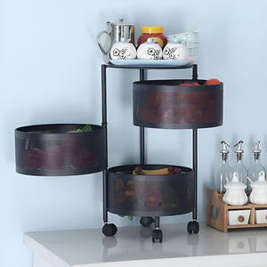 Carro Metalico Con Ruedas Organizador De Verduras 3 Niveles