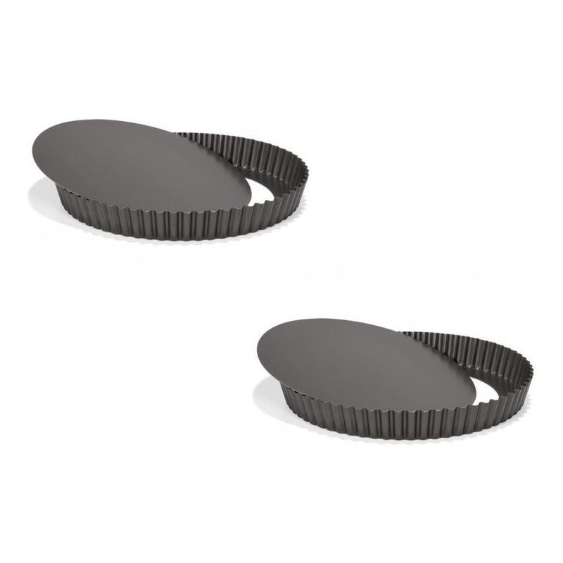 Pack X2 Molde Desmontable Moldes Desmontables Moldes 22cm Gris Oscuro