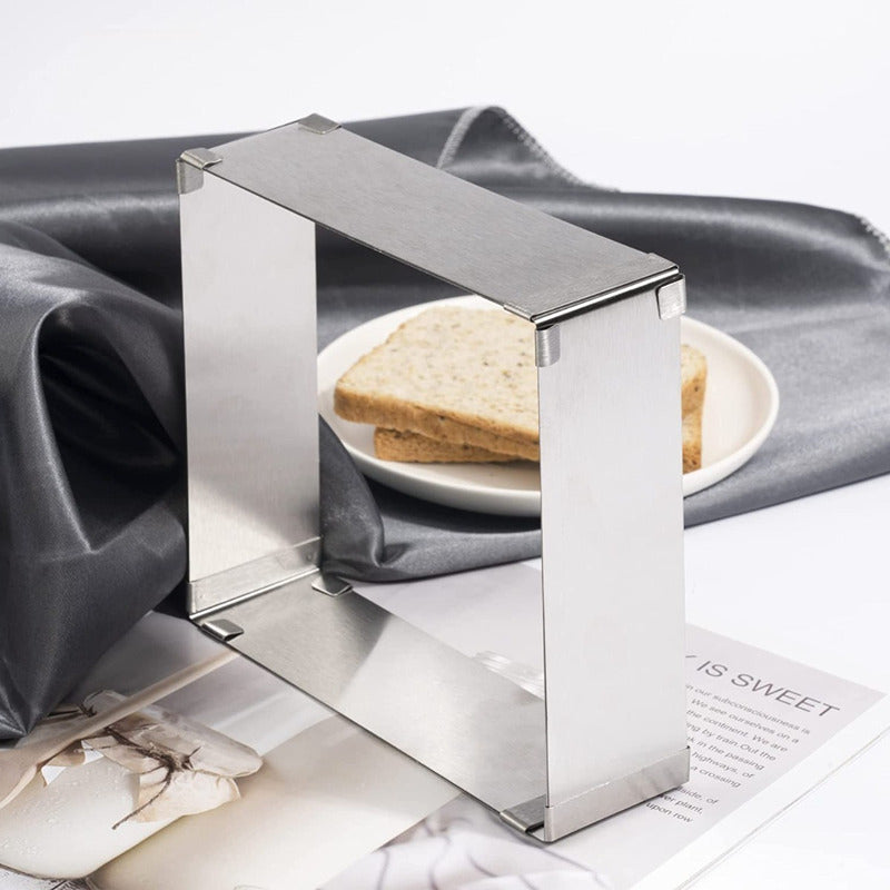 Molde De Torta Moldes Para Tortas Cuadrado Ajustable Queque Plateado