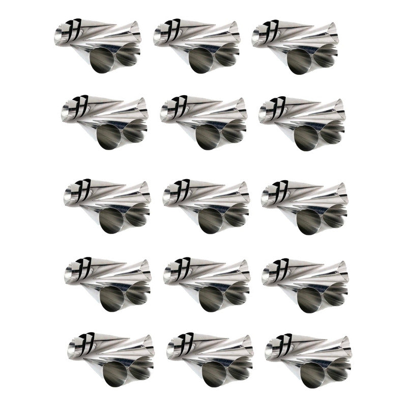 Pack X90 Cono Molde Para Cannoli Cachito Croissant Pan Danes Gris