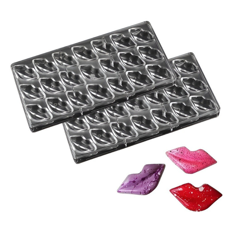Pack X2 Molde Chocolate Acrilico Moldes Chocolate Molde Beso Gris