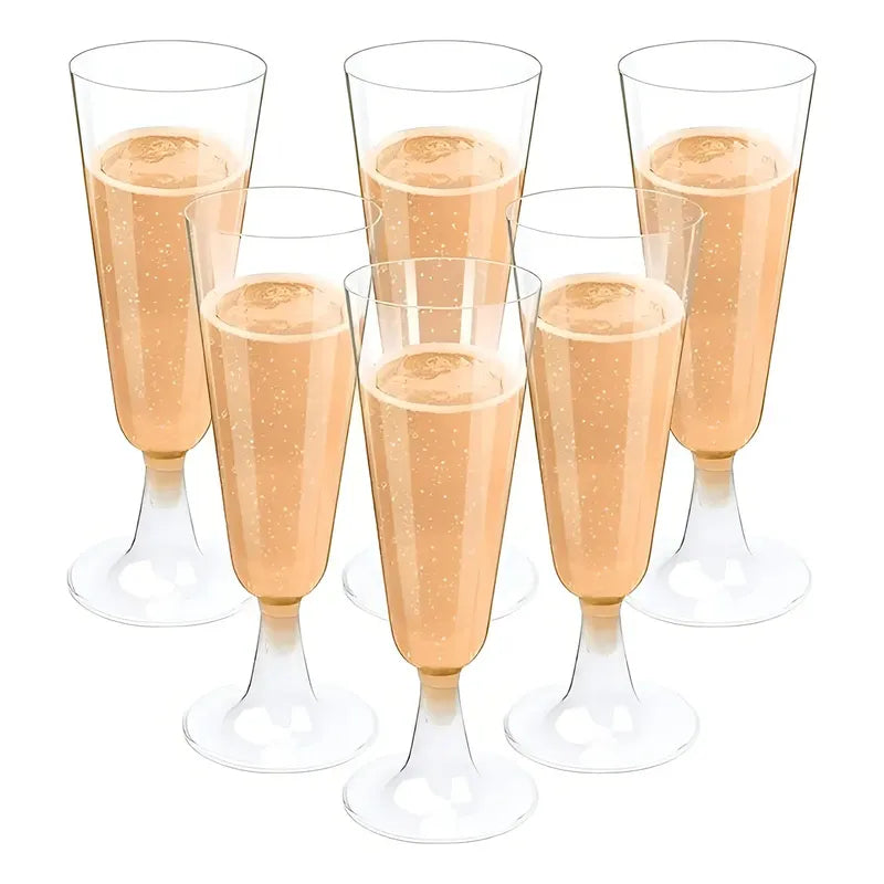 20 Copas De Champagne Copa Acrilico Copas Champaña 5oz/162ml Copas De Acrílico Set De Copas Champagne Copas Desechables... Transparente