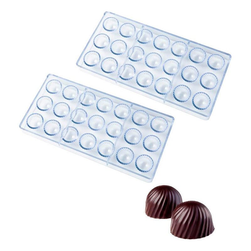 2 Moldes Chocolate Moldes De Chocolate Policarbonato Trufa Gris
