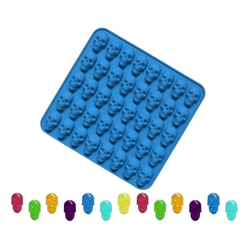 Moldes Silicona Halloween Moldes Reposteria Calavera 40cav Multicolor