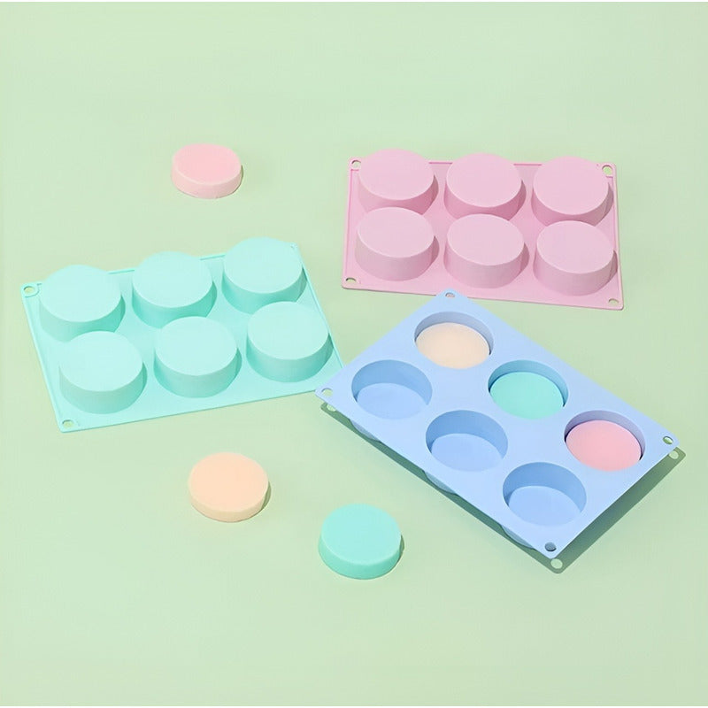 Molde De Silicona Cheesecake Molde Jabon Molde 6cavid Redond Multicolor