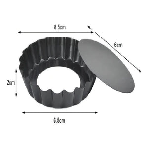 Pack X6 Moldes Tartaleta Desmontable 8,5cm Desmontable Moldes De Pies Molde Kuchen Desmontable Tarta Kuchen Queque Molde... Gris Oscuro