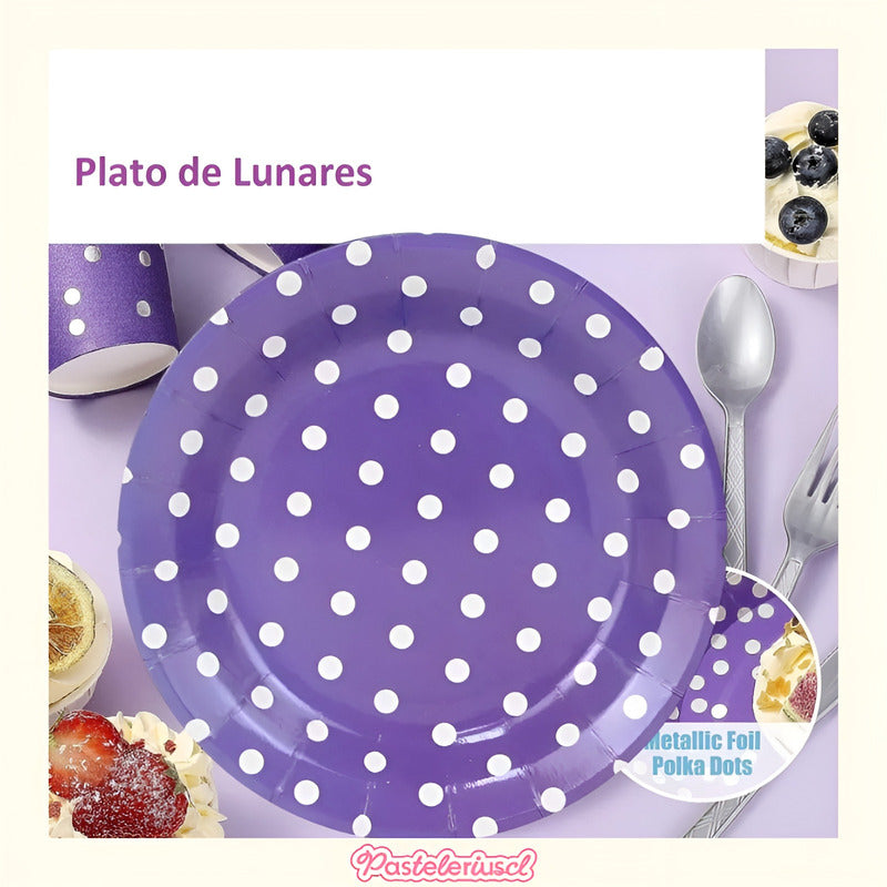 10 Platos De Papel Platos Cumpleaños Platos Desechables 23cm Violeta