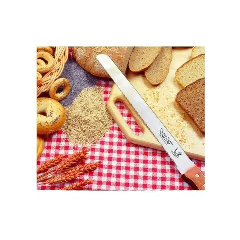 Pack 2 Cuchillos De Sierra Cuchillo De Torta Cuchillo De Pan Gris Y Marron Gris Marron