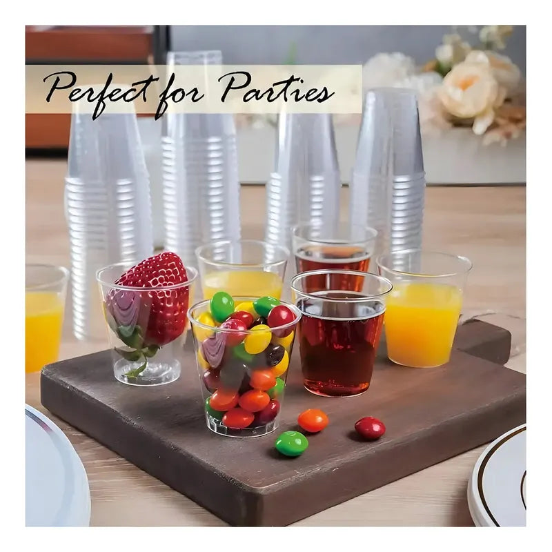 200 Vasos Shot Acrílico Para Postres Y Bebidas 30ml Pack De Fiesta