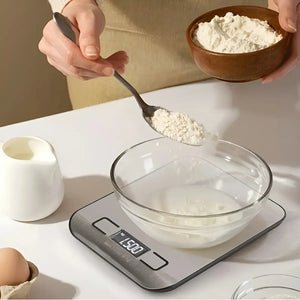 Báscula De Cocina Digital De Acero Inoxidable Para Alimentos Con Tara Y 5 Kg De Capacidad Plateado 5 G