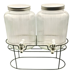 Dispensador Jugos Con Atril Dispensadores Dobles Jarras 5.5l