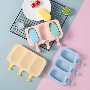 Moldes De Silicona Para Helados Molde Paletas Helado 3 Cavid Multicolor
