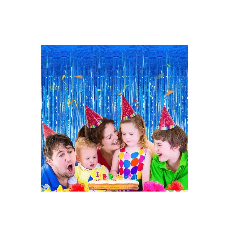 Guirnaldas Decorativas Guirnalda Cortina Metálica Cortina 2m Azul Oscuro 2metros