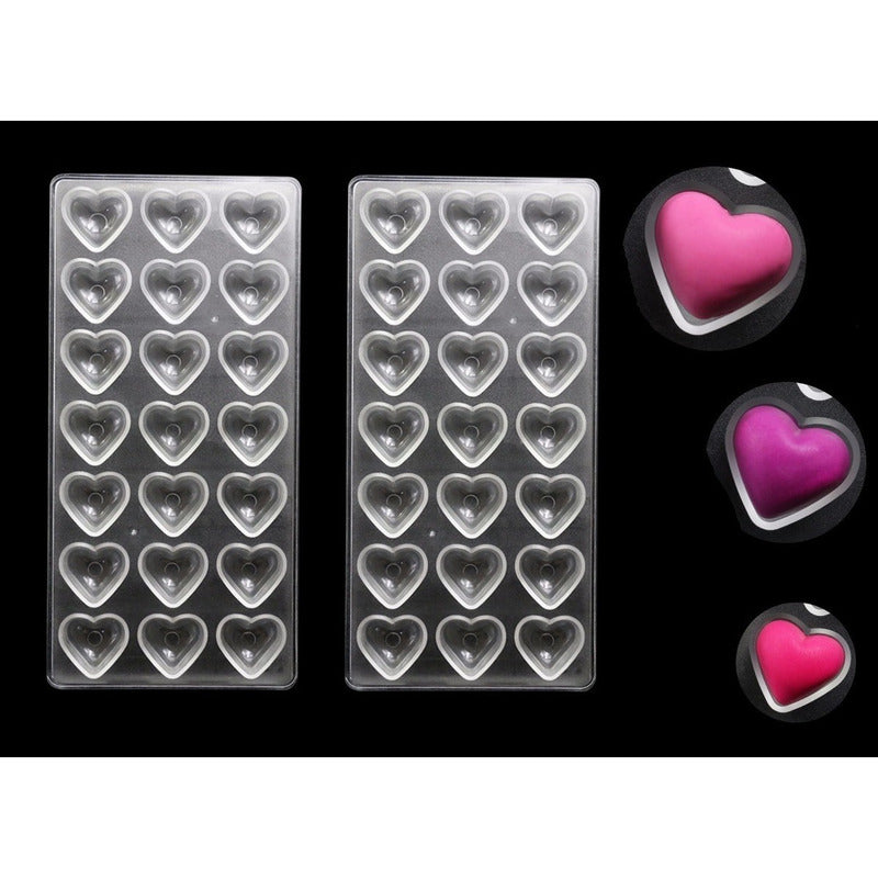 Pack X2 Molde Chocolate Molde De Chocolate Acrilico Corazón Transparente